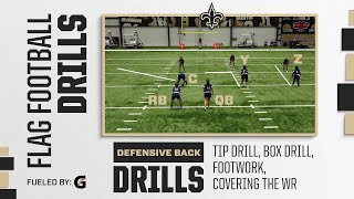 Defensive Back Drills Coverage  NFL Flag Football Drills [upl. by Vogel423]