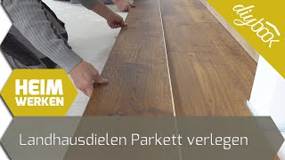 Landhausdielen Parkett selbst verkleben [upl. by Garvy463]