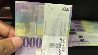 Banknotes 1000 of the Swiss franc [upl. by Hallutama]