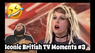 AMERICAN REACTS to MOST ICONIC BRITISH TV MOMENTS 3 [upl. by Cooperman329]