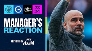 PEP GUARDIOLA REACTION  Man City 21 Brighton  A hard fought three points [upl. by Fiedling]