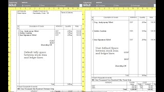 Tally Add On Provide Space between Stock Item amp Ledgers Line in Invoice Print [upl. by Asseneg458]