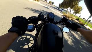 Harley Davidson Sportster Mini floorboards test ride [upl. by Aynotan711]