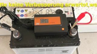 BatteriepulserDesulfator Ergebnis nach 2 Wochen Dauerbetrieb [upl. by Katlaps92]