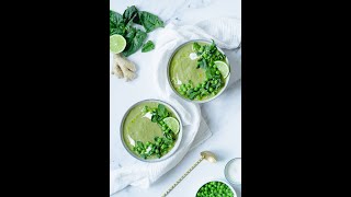 Soupe de Brocoli Petits Pois et Gingembre  La Cuisine de Géraldine [upl. by Salesin318]