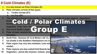 Koppen Scheme  Polar Cold Climate E  UPSC IAS Geography [upl. by Macur562]