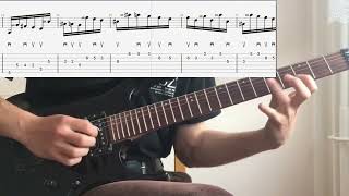 JS Bach Violin sonata No1 in G minor Presto electric guitar free tab on screen [upl. by Nomis]