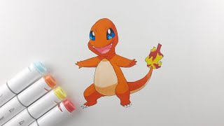 How to draw Charmandar Pokémon  100 Days Drawing Challenge  Day 23 [upl. by Hogarth]