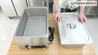 Bain marie professionnel inox  Vidange GN 11  Equipementpro [upl. by Thilda]