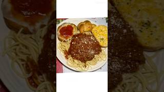 Pasta garlic breadchicken cutlet amp salad 🤤likeandsubscribe smallyoutuber fypyoutube [upl. by Rod833]