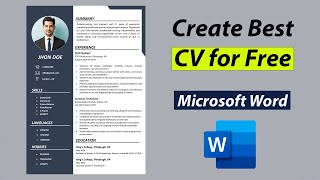 Create Best CV for Free in MS Word  Best CV Format 2022 [upl. by Nawk]