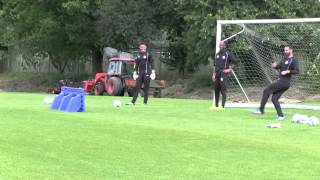 WIGAN ATHLETIC GOALKEEPERS TARGET PRACTICE AFTER TRAINING [upl. by Karola820]