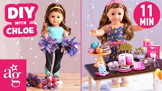 Super Cute DIY Crafts To Do AtHome with Chloe  Doll DIY  AmericanGirl [upl. by Anivla]