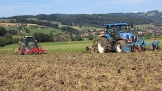 Fendt New Holland amp Amazone  Das Lohnunternehmen Wenger am Gras säen [upl. by Fraya]