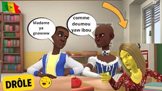 Ibou soulard ak Madame awa quot Madame ya gnawww quot dessin animé wolof senegal animation sn [upl. by Adnamal637]