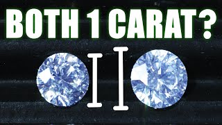 DIAMOND CARAT EXPLAINED with SIZE COMPARISONS Why Most 1 Carat Diamonds Are Different Sizes [upl. by Paris]