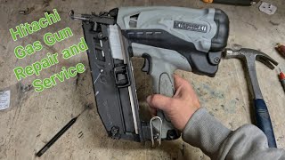 How to repair and service a Hitachi Hikoki NT65GB gas gun with a broken nail feed [upl. by Aiket]