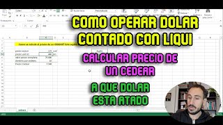 Como operar DOLAR CONTADO con LIQUI Calcular el PRECIO de un CEDEAR  A que DOLAR esta atado [upl. by Anzovin]