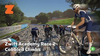 🔴 Live Zwift Race Zwift Academy 2023 Race 2 Cobbled Climbs [upl. by Ellehcear156]