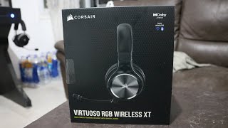 Corsair VIRTUOSO RGB WIRELESS XT High Fidelity AllinOne Headphones Unboxing [upl. by Htebezile580]