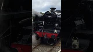 BritishRailways 9F 92214 Steam Passing LMS 8F 48624 Somerset Dorset BlueAnchor trains [upl. by Jacoba]