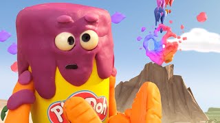 PlayDoh Official 🌋 PlayDoh Volcano Erupts 🌋 Funny Colors [upl. by Langston]