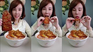 Eat food with Muyny 🦐🦀🦞🦑 Spicy Food shrimp Crap seafood mukbang food koreanfood [upl. by Yrdua]