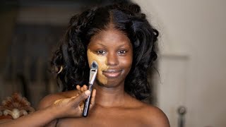 MAKEUP TRANSFORMATION ON DARK SKIN Ft My Sister Doubra [upl. by Alaine]