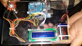 Flow meter project using Arduino and IR diodes rotary encoder and LCD [upl. by Maryanne]