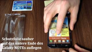 Samsung Galaxy NOTE  Anleitung Schutzfolie anbringen ohne Blasen [upl. by Janean]