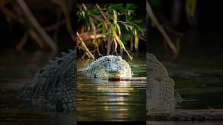 A hatchling slides into water as a crocodile prepares to hunt [upl. by Carlile329]