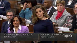 Finance Minister Chrystia Freeland tables federal budget 2024 – April 16 2024 [upl. by Eerpud]