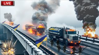 Today 8500Ton NATO Ammunition Convoy Attacked by Russian Elite Forces While Crossing Bridge  ARM [upl. by Akinnej]