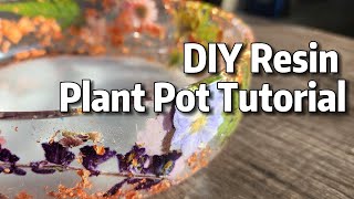 Resin Flower Planter DIY Design  Easy Spring Craft Ideas [upl. by Edrahs797]