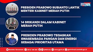 Presiden Prabowo Lantik Menteri Kabinet Merah Putih [upl. by Gael373]