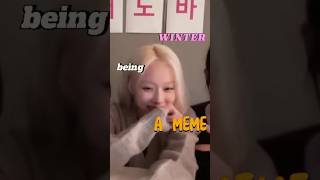 winter aespa being a meme during supernova MV reaction aespa winter funny [upl. by Sacrod]