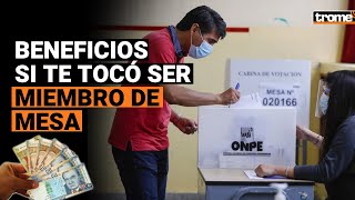 Elecciones 2021 ¿cuáles son los pagos y beneficios de los miembros de mesa [upl. by Aram]