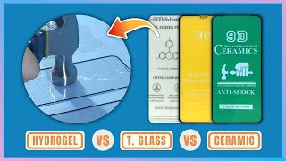 Screen PROTECTOR COMPARISON and DURABILITY Test  HYDROGEL vs GLASS vs CERAMIC [upl. by Nahshunn316]