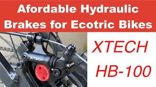 Affordable Hydraulic Brakes for Ecotric and other ebikes  Xtech HB100  line pulling [upl. by Courtnay]