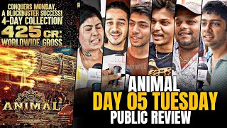 ANIMAL  Day 05 Tuesday  Public AWESOME Review  Ranbir Kapoor Bobby Deol Rashmika Mandanna [upl. by Aicats]