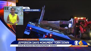 Jefferson Davis statue pulled down in Richmond [upl. by Archibold]