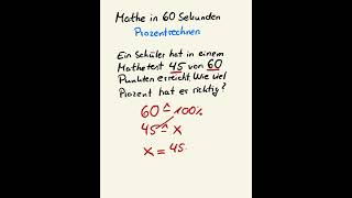 Meistere Prozentrechnung in unter 60 Sekunden mathe mathetipps [upl. by Eisnil698]