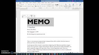 How to create a memo in MS Word [upl. by Ailecra]