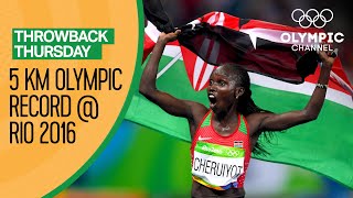 Vivian Cheruiyot breaks the 5000m Olympic record at Rio 2016  Throwback Thursday [upl. by Hadden253]