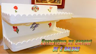 manualidades estanteria de 2 baldas hecha de carton DIY  Santiago y sus Ideas [upl. by Luemas412]