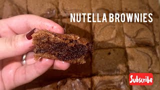 The best fudge Nutella brownies recipe  simple way of making 5 ingredients fudgy chocolate brownies [upl. by Alden]