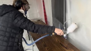 Spraying Furniture With Fuji Spray Q5 Platinum [upl. by Sissie]