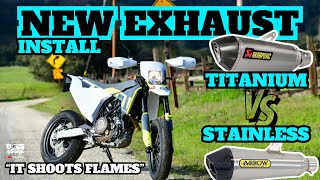 Titanium VS Stainless Exhaust • Husqvarna 701 Supermoto [upl. by Louth50]