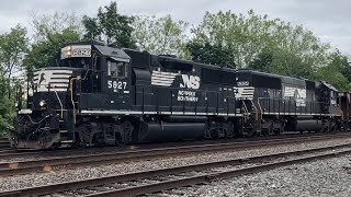 Long locomotive consists and geeps on the NS Harrisburg Line [upl. by Cordle673]