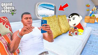 Shin Chan amp Franklin Biggest Richest Plane House Experience Ever in Gta 5 in Telugu [upl. by Harragan437]